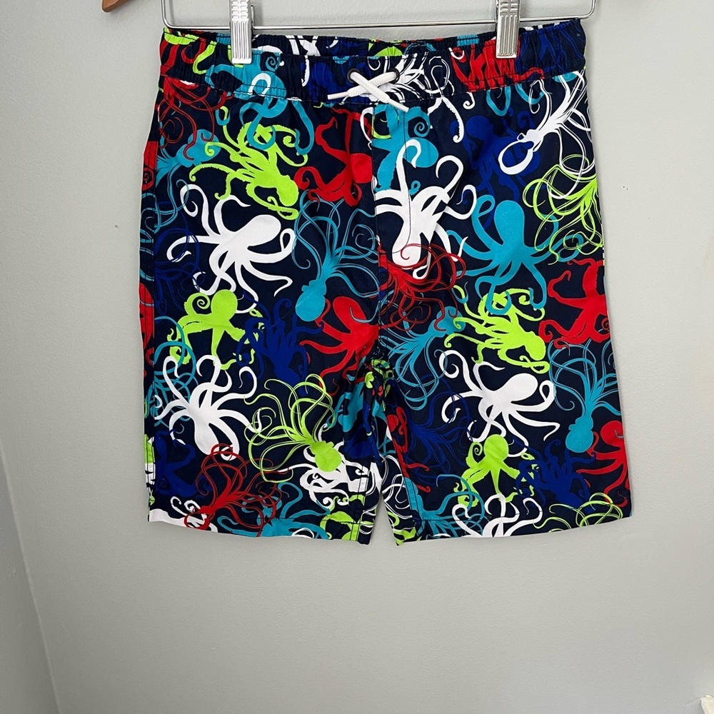Lands'‎ End Red and Blue Octopus Print Shorts